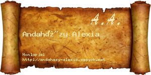 Andaházy Alexia névjegykártya